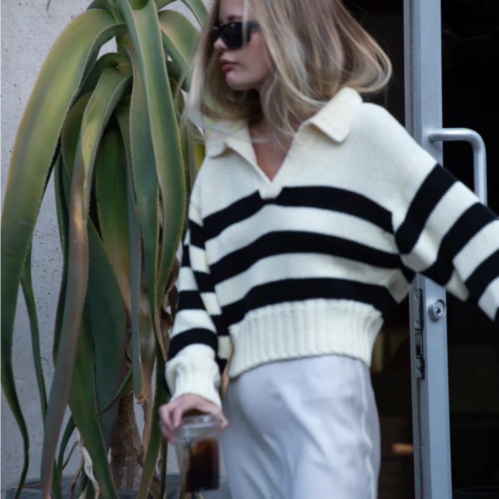 Ciao Lucia Venezia Cream & Black Striped Sweater